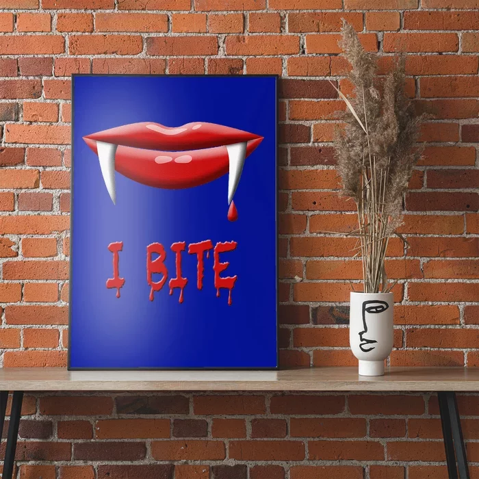 Sexy Vampire Halloween Costume I Bite Fangs Poster