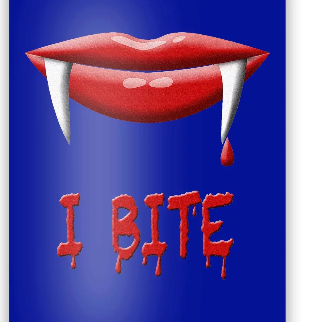 Sexy Vampire Halloween Costume I Bite Fangs Poster