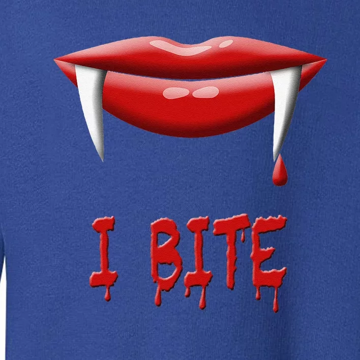 Sexy Vampire Halloween Costume I Bite Fangs Toddler Sweatshirt