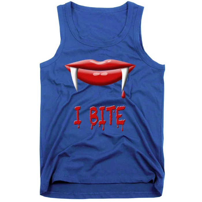 Sexy Vampire Halloween Costume I Bite Fangs Tank Top