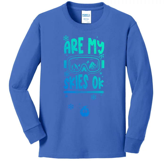 Ski Vacation Humor: Are My Skies Ok Apres Ski Gift Kids Long Sleeve Shirt