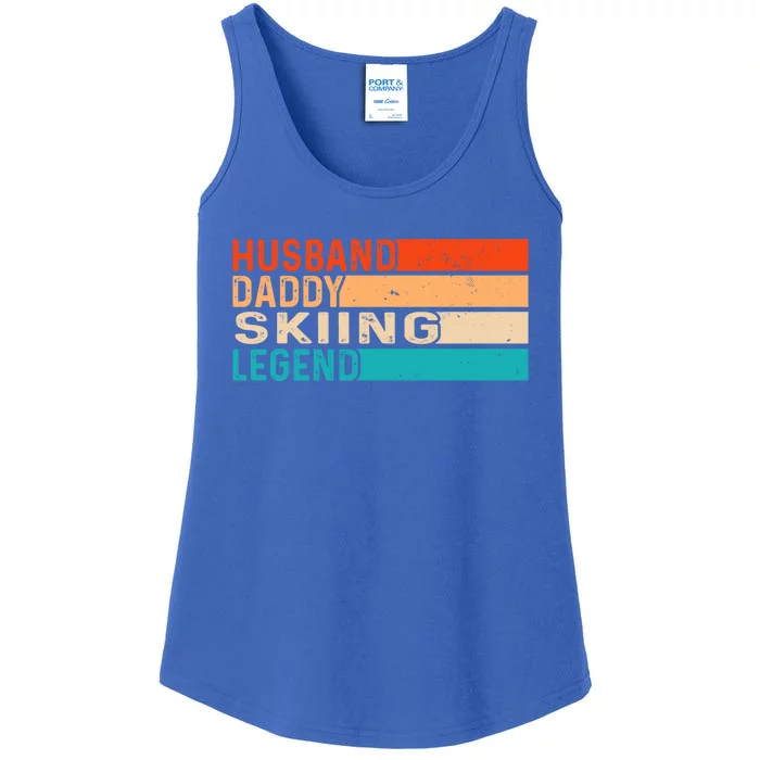 Skiing Vintage Husband Daddy Legend Retro Dad Gift Ladies Essential Tank