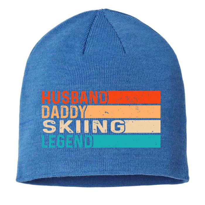 Skiing Vintage Husband Daddy Legend Retro Dad Gift 8 1/2in Sustainable Knit Beanie