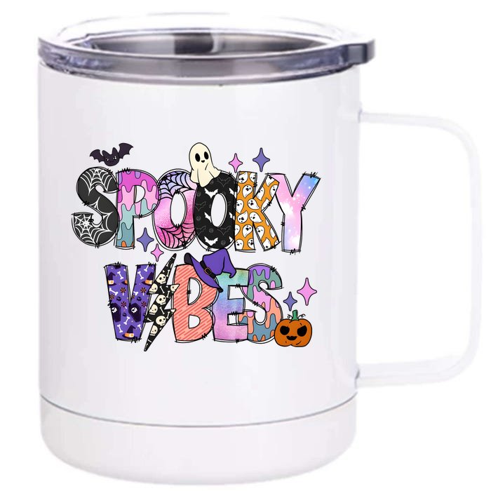 Spooky Vibes Halloween Front & Back 12oz Stainless Steel Tumbler Cup