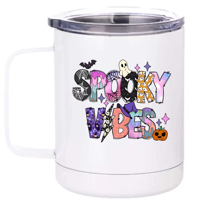 Spooky Vibes Halloween Front & Back 12oz Stainless Steel Tumbler Cup