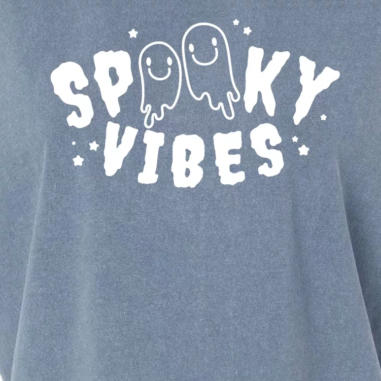 Spooky Vibes Halloween Ghost Cute Garment-Dyed Women's Muscle Tee