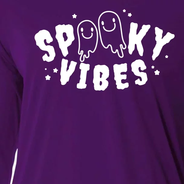 Spooky Vibes Halloween Ghost Cute Cooling Performance Long Sleeve Crew