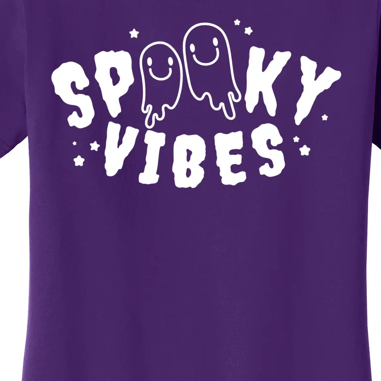 Spooky Vibes Halloween Ghost Cute Women's T-Shirt