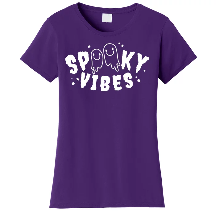 Spooky Vibes Halloween Ghost Cute Women's T-Shirt