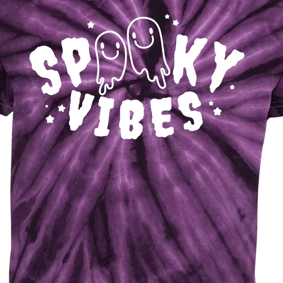 Spooky Vibes Halloween Ghost Cute Kids Tie-Dye T-Shirt