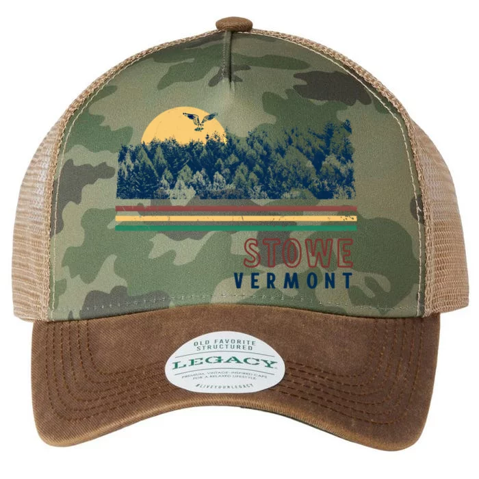 Stowe Vermont Hiking Skiing Retro Cool Gift Legacy Tie Dye Trucker Hat