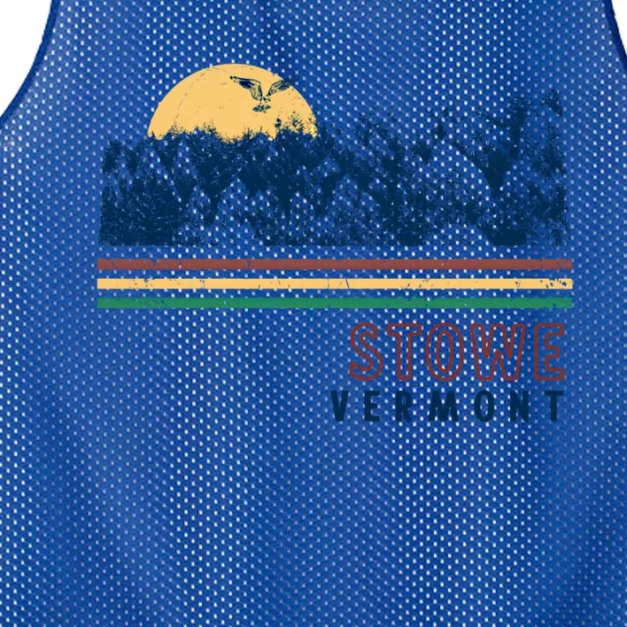 Stowe Vermont Hiking Skiing Retro Cool Gift Mesh Reversible Basketball Jersey Tank