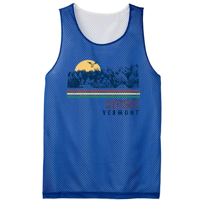 Stowe Vermont Hiking Skiing Retro Cool Gift Mesh Reversible Basketball Jersey Tank