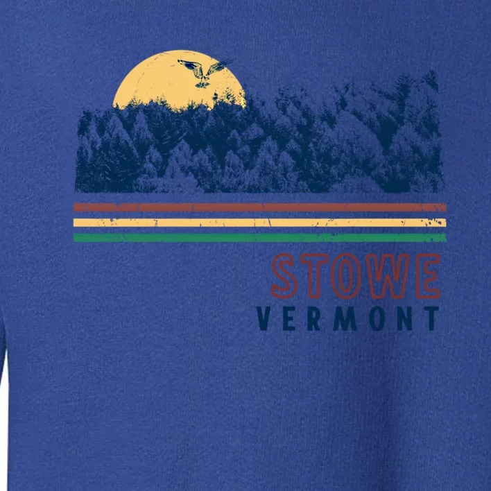 Stowe Vermont Hiking Skiing Retro Cool Gift Toddler Sweatshirt