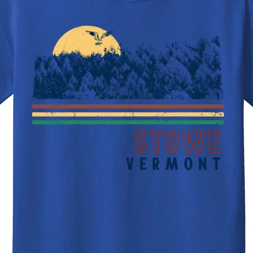 Stowe Vermont Hiking Skiing Retro Cool Gift Kids T-Shirt