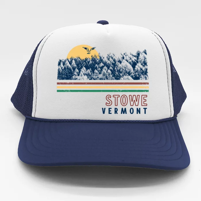 Stowe Vermont Hiking Skiing Retro Cool Gift Trucker Hat