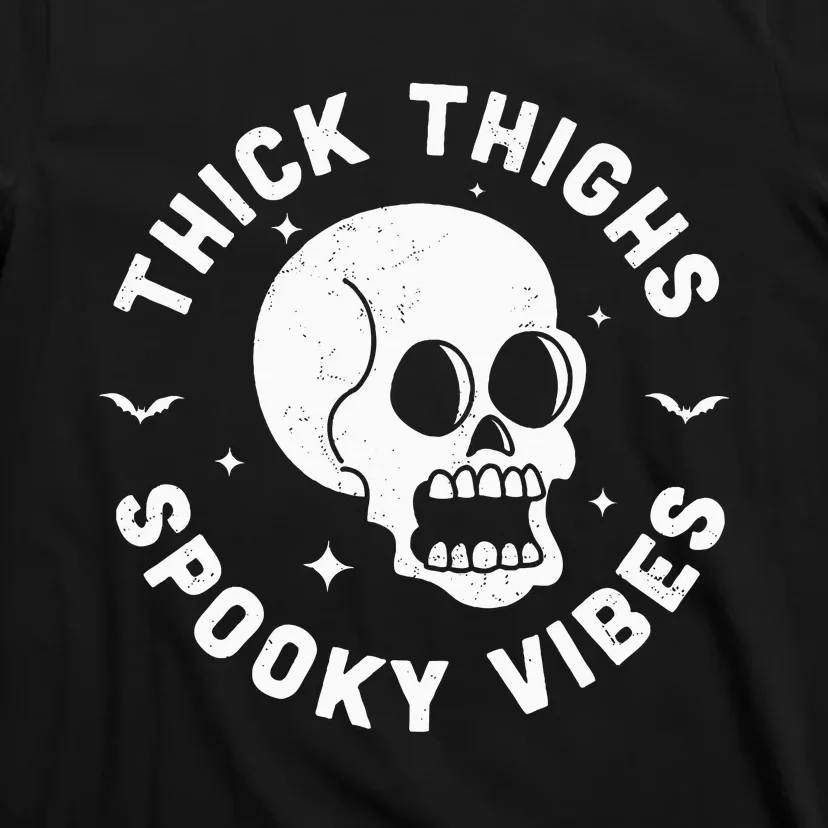 Spooky Vibes Halloween Skull Workout Leggings T-Shirt