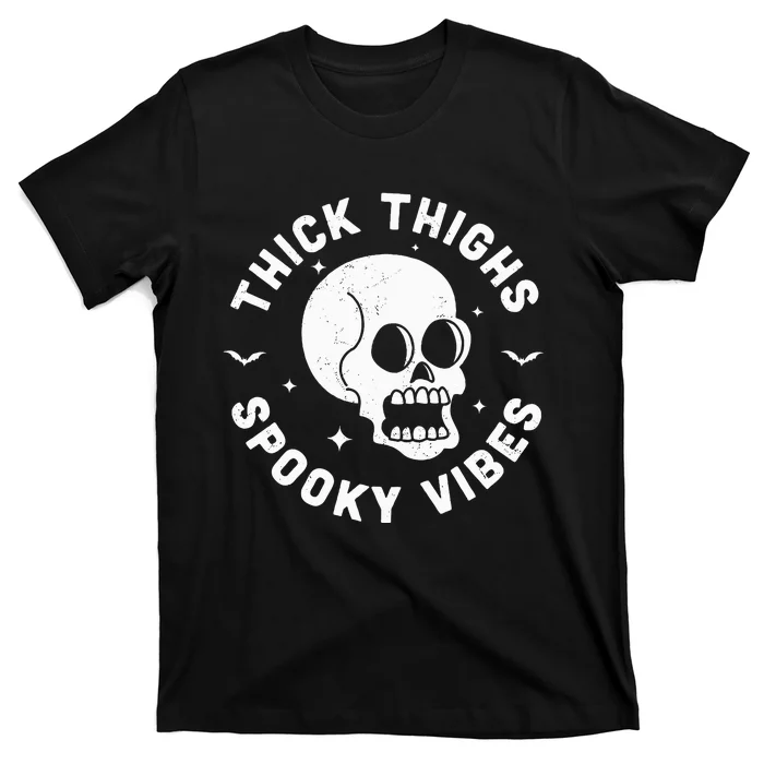 Spooky Vibes Halloween Skull Workout Leggings T-Shirt