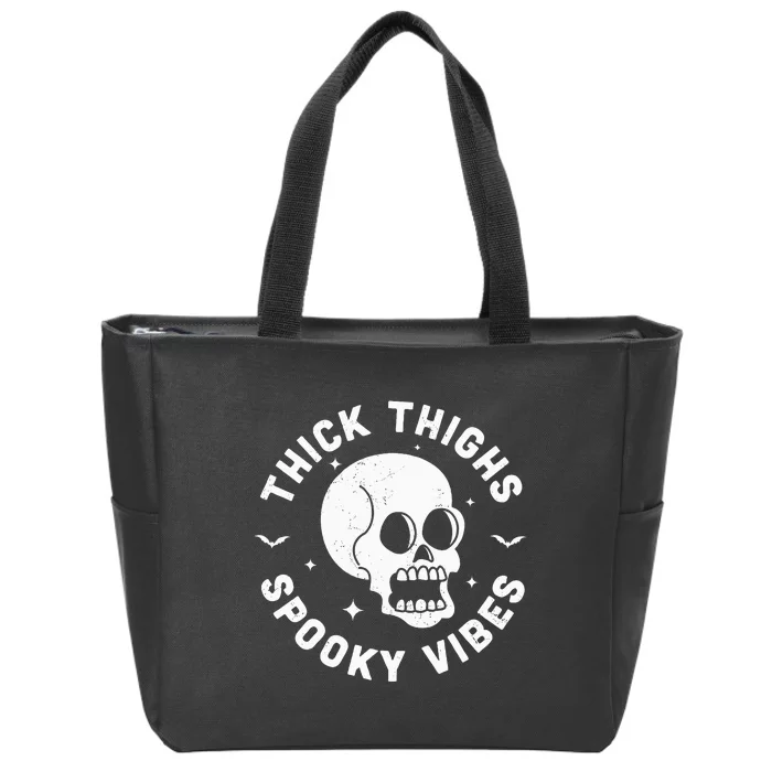 Spooky Vibes Halloween Skull Workout Leggings Zip Tote Bag