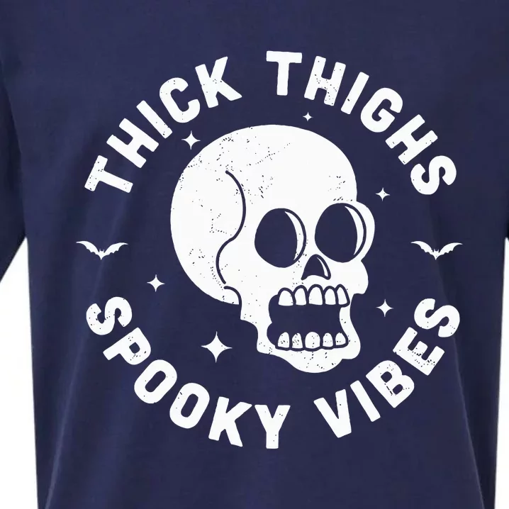 Spooky Vibes Halloween Skull Workout Leggings Sueded Cloud Jersey T-Shirt