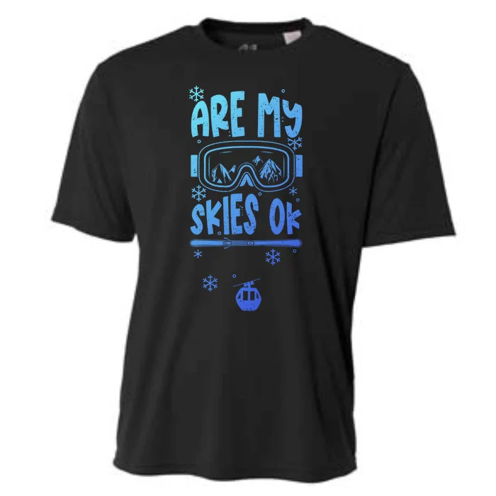 Ski Vacation Humor: Are My Skies Ok Apres Ski Gift Cooling Performance Crew T-Shirt