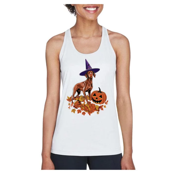 Spooky Vizsla Halloween Dog Design Design Women's Racerback Tank