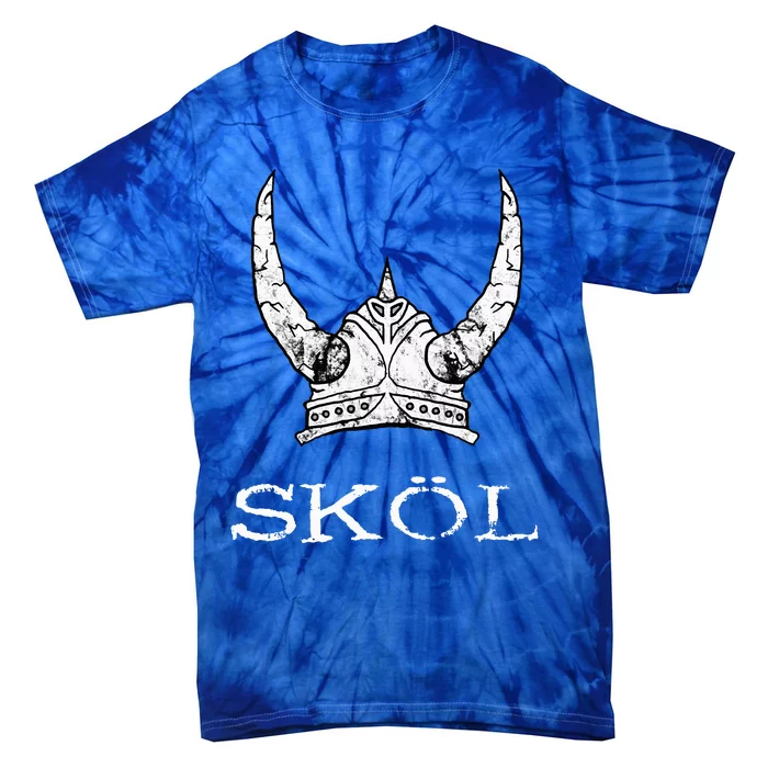 Skol Viking Helmet Nordic Scandinavian Norse Mythology Tie-Dye T-Shirt