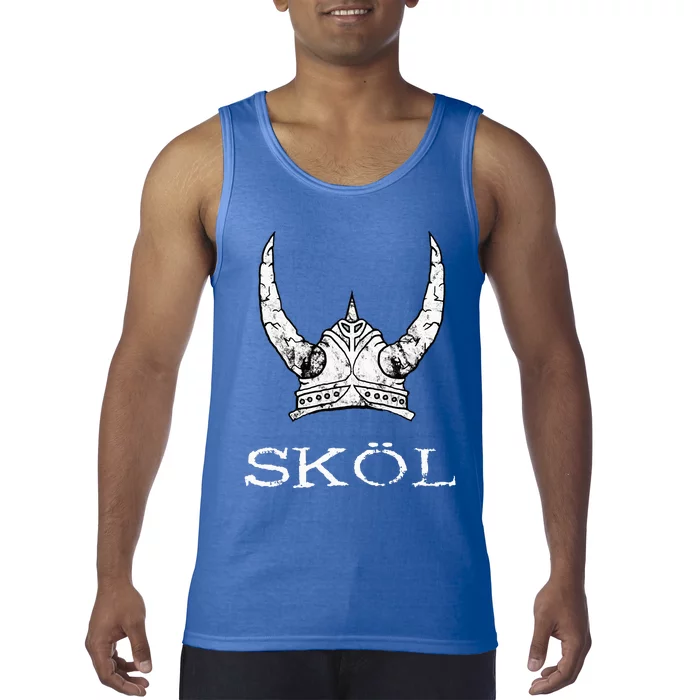 Skol Viking Helmet Nordic Scandinavian Norse Mythology Tank Top