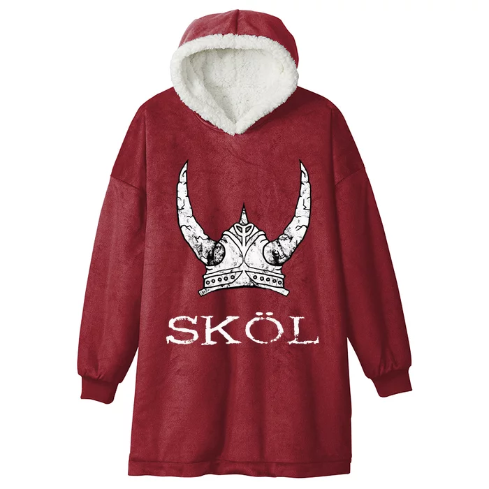 Skol Viking Helmet Nordic Scandinavian Norse Mythology Hooded Wearable Blanket