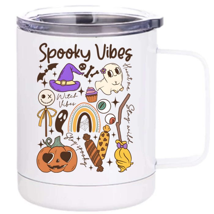 Spooky Vibes Halloween Front & Back 12oz Stainless Steel Tumbler Cup