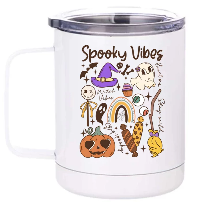 Spooky Vibes Halloween Front & Back 12oz Stainless Steel Tumbler Cup