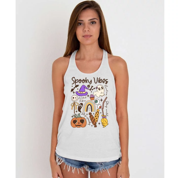 Spooky Vibes Halloween Women's Knotted Racerback Tank