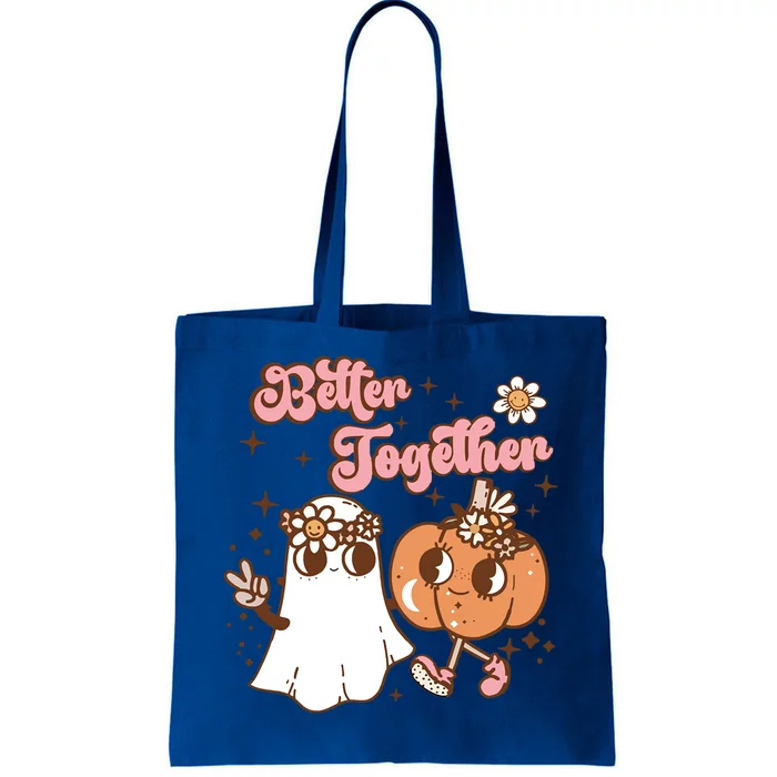 Spooky Vibes Halloween Better Together Cute Ghost Pumpkin Great Gift Tote Bag