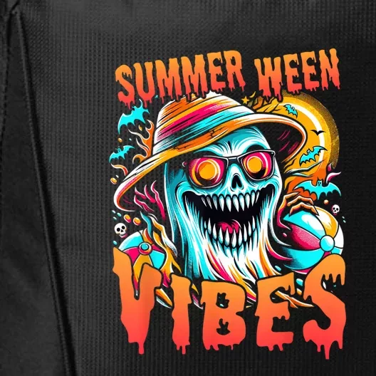 Summerween Vibes Halloween Summer Holliday Scary Ghost Funny City Backpack