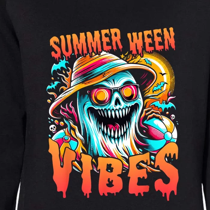 Summerween Vibes Halloween Summer Holliday Scary Ghost Funny Womens California Wash Sweatshirt