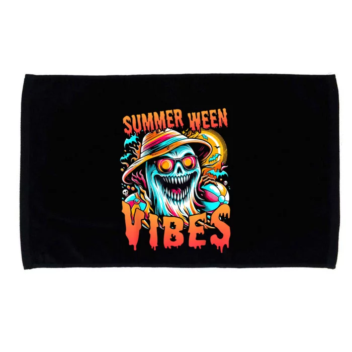 Summerween Vibes Halloween Summer Holliday Scary Ghost Funny Microfiber Hand Towel