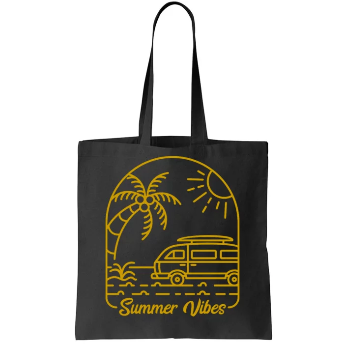 Summer Vibes Illustration Tote Bag