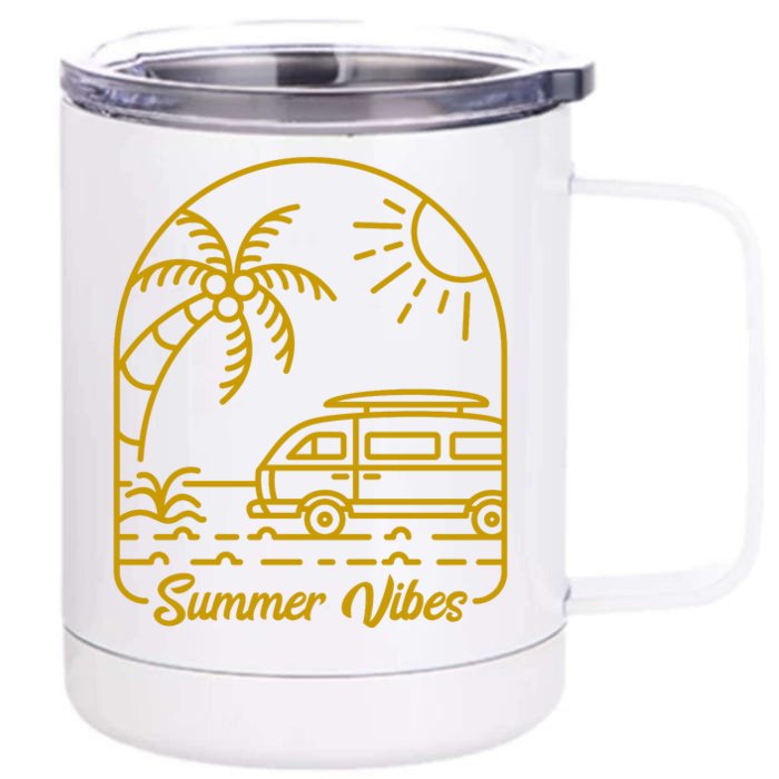 Summer Vibes Illustration Front & Back 12oz Stainless Steel Tumbler Cup