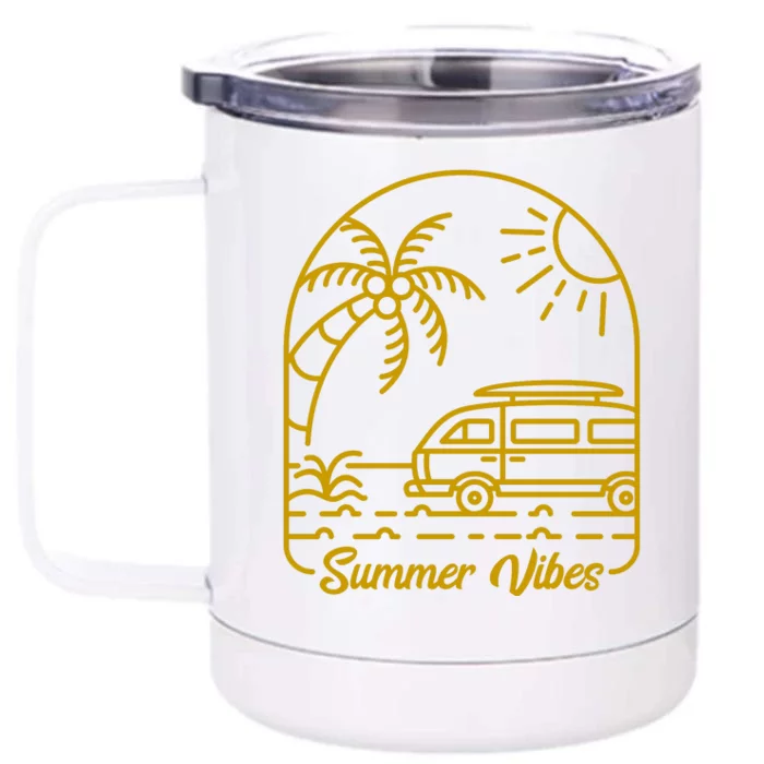 Summer Vibes Illustration Front & Back 12oz Stainless Steel Tumbler Cup