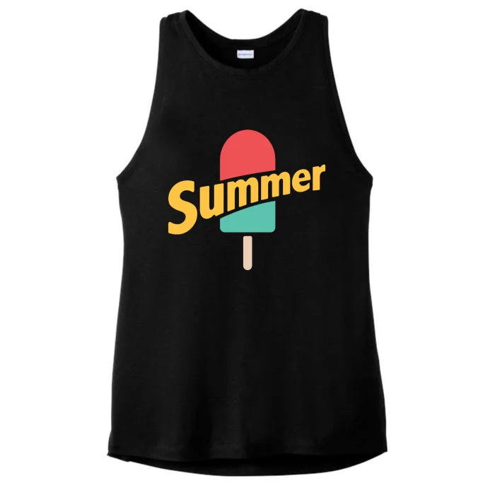 Summer Vacation Ice Cream Popsicle Ladies Tri-Blend Wicking Tank