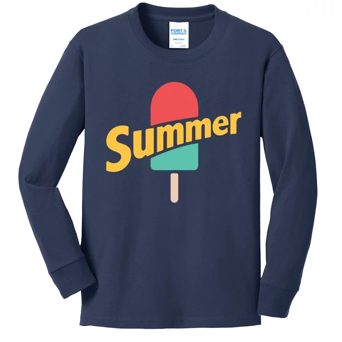 Summer Vacation Ice Cream Popsicle Kids Long Sleeve Shirt