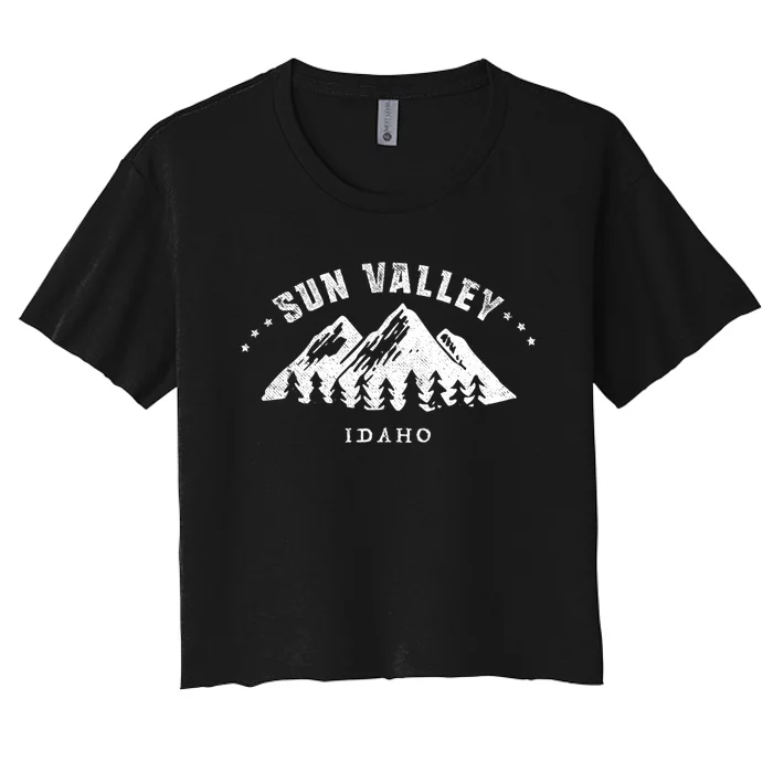 Sun Valley Idaho Outdoors Adventure Mountain Graphic Gift Women's Crop Top Tee