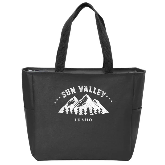 Sun Valley Idaho Outdoors Adventure Mountain Graphic Gift Zip Tote Bag