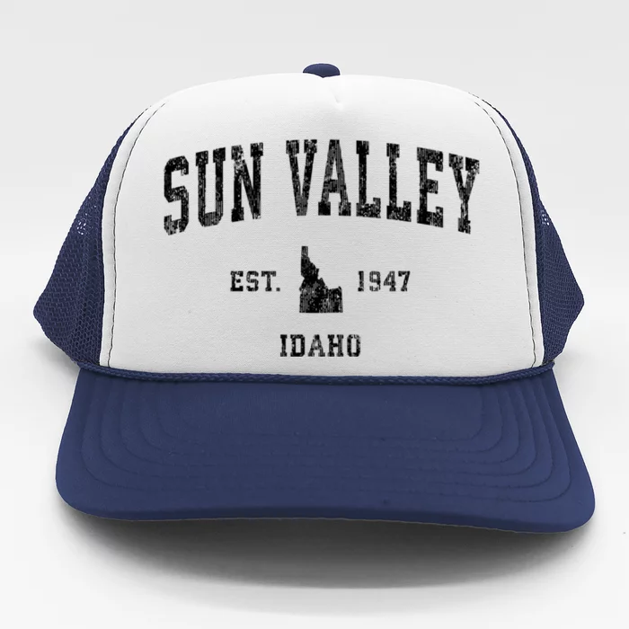 Sun Valley Idaho Id Vintage Athletic Sports Trucker Hat