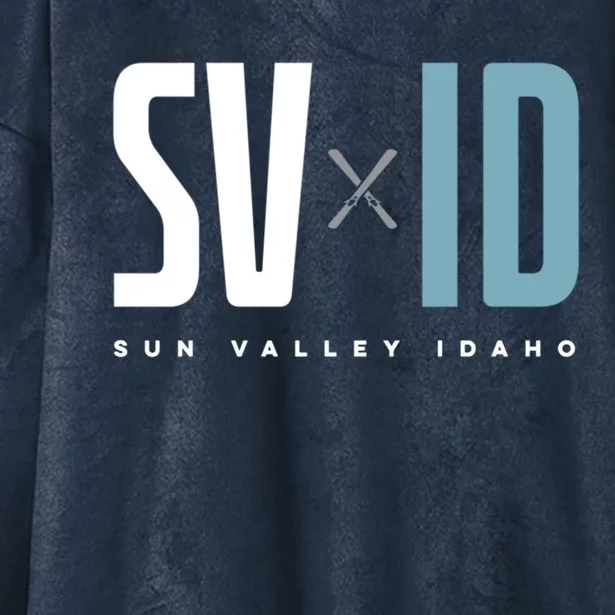 Sun Valley Idaho Graphic Ski Gift Hooded Wearable Blanket