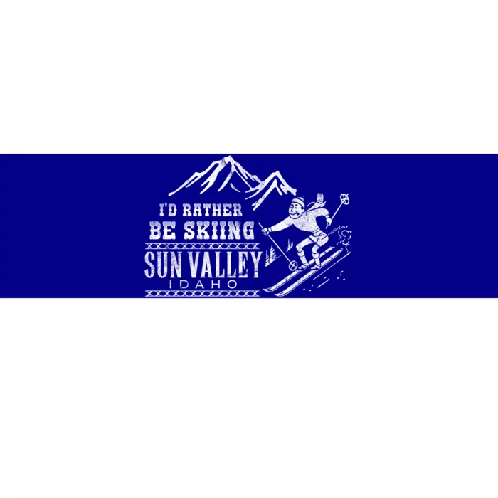 Sun Valley Id Rather Be Skiing Great Gift Retro Vintage Bumper Sticker