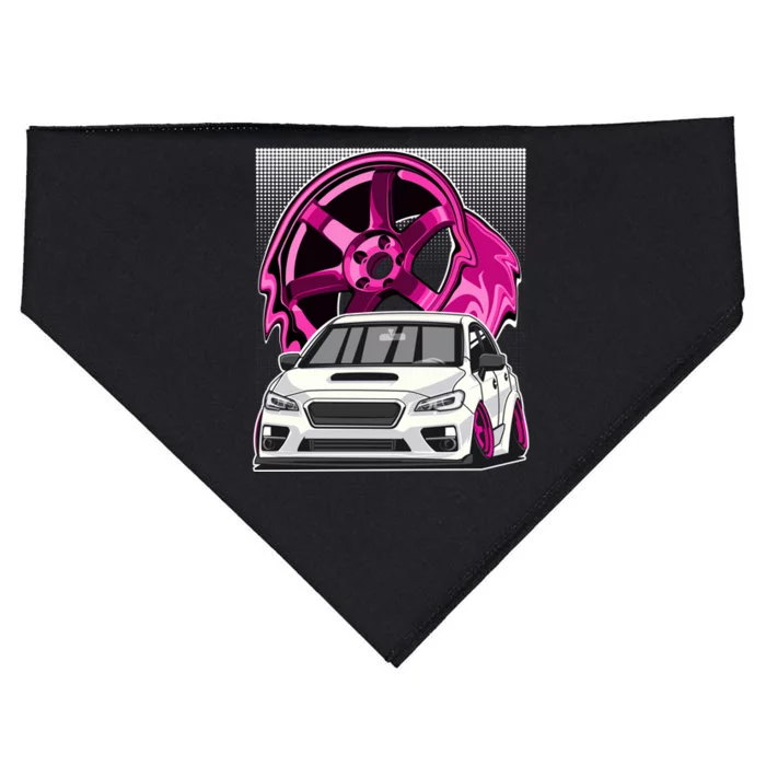 Subie Va Jdm Stance Car Wheel Boxer Motor Racing Graphic Cute Gift USA-Made Doggie Bandana