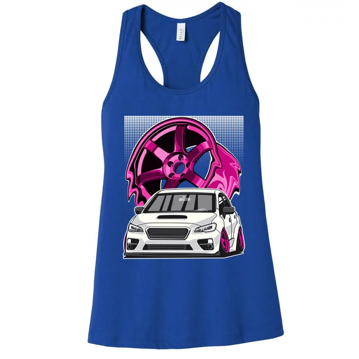 Subie Va Jdm Stance Car Wheel Boxer Motor Racing Graphic Cute Gift Women's Racerback Tank