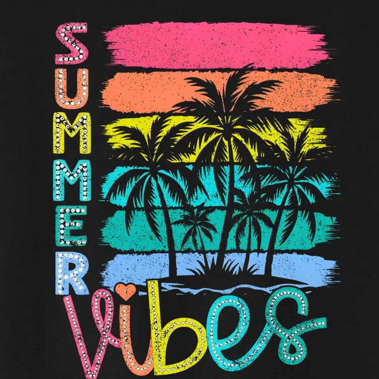 Summer Vibes Lake Days Hello Summer Women's Crop Top Tee