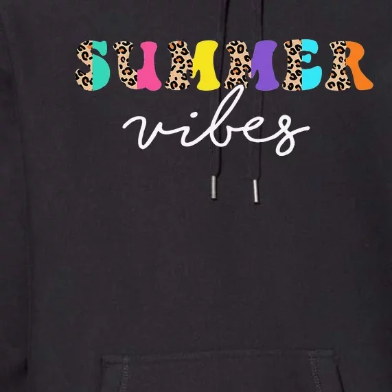 Summer Vibes Leopard Hello Summer Vacation Family Premium Hoodie